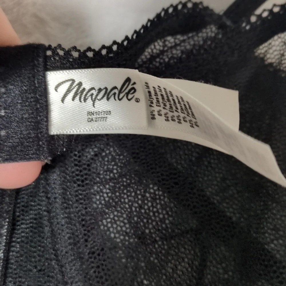 Mapale Women's Black Sexy Lace One‎ Piece Bodysuit Size S